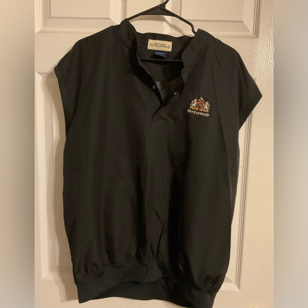Men's Black Short-Sleeve Polo with Embroidered Crest